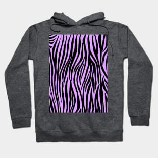 Zebra Stripes in Black and Lilac Purple Hoodie
